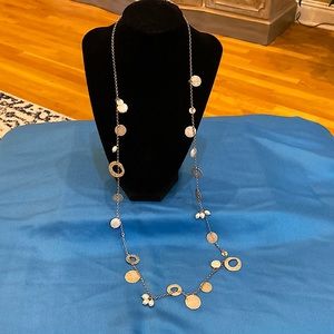 Silpada Sterling Silver 36” Necklace. Pearls and Discs